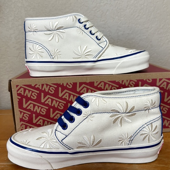 Vans Og Chukka Boot Canvas embroidered daisies marshmallow vault collection - Picture 2 of 12